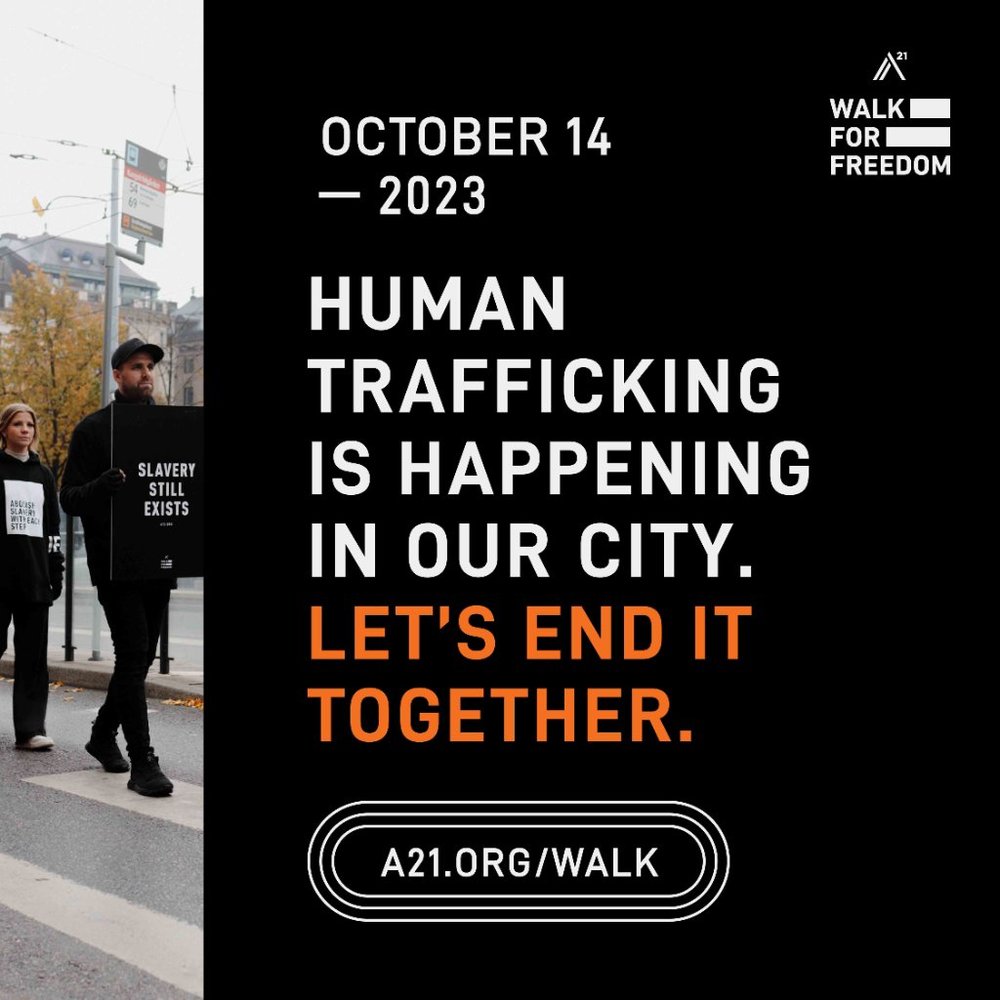 Walk For Freedom will take place globally on Saturday, October 14, 2023!